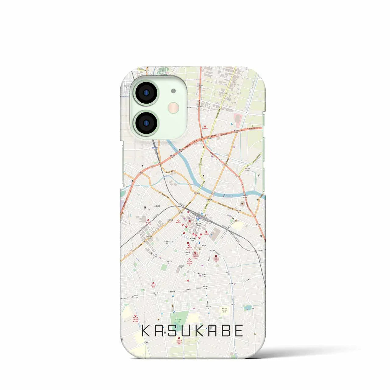 【春日部(埼玉県)】地図柄iPhoneケース(バックカバータイプ)