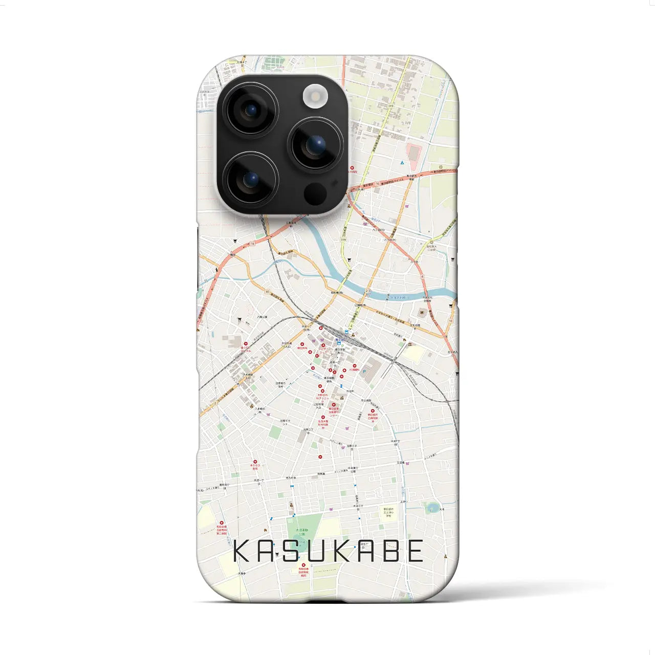 【春日部(埼玉県)】地図柄iPhoneケース(バックカバータイプ)