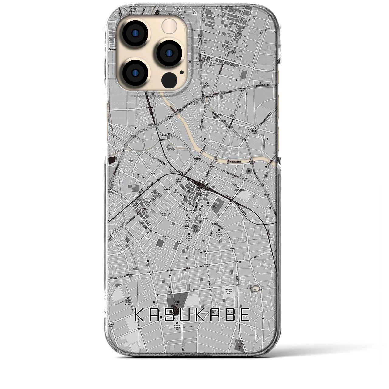 【春日部(埼玉県)】地図柄iPhoneケース(クリアタイプ)