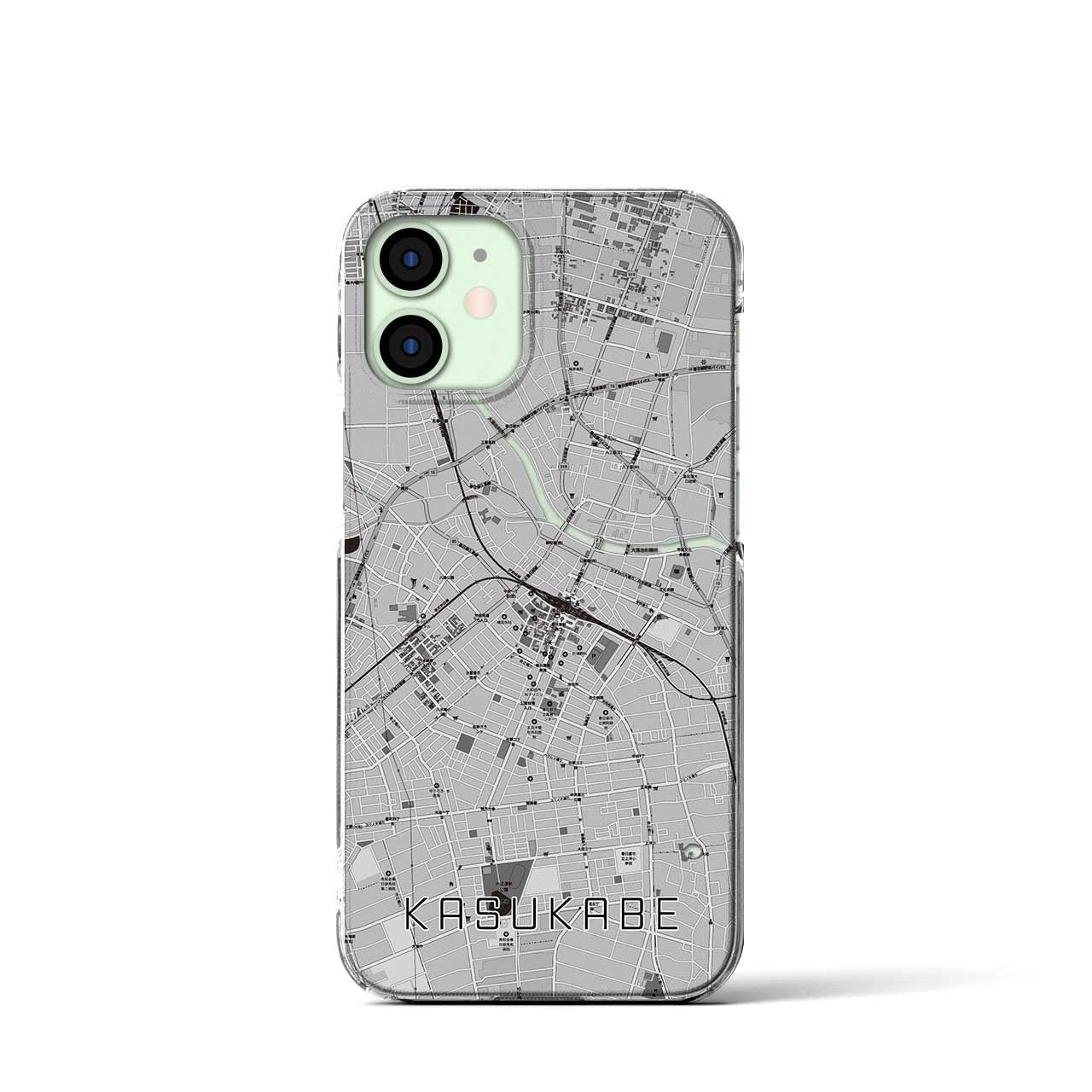 【春日部(埼玉県)】地図柄iPhoneケース(クリアタイプ)