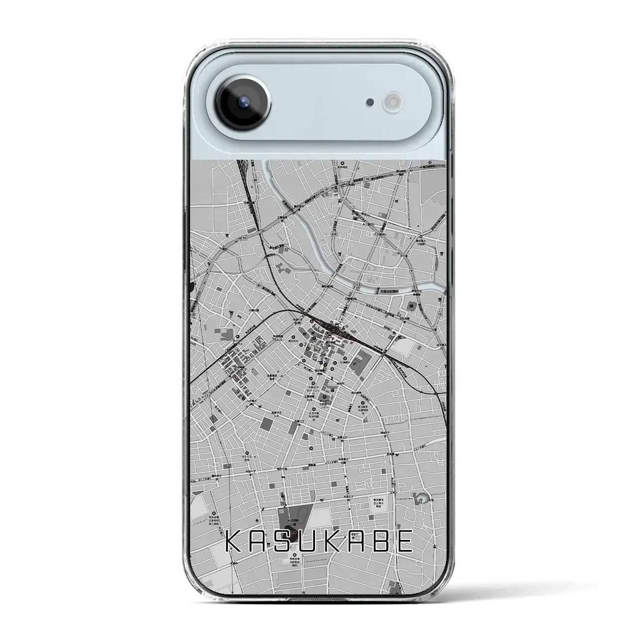 【春日部(埼玉県)】地図柄iPhoneケース(クリアタイプ)