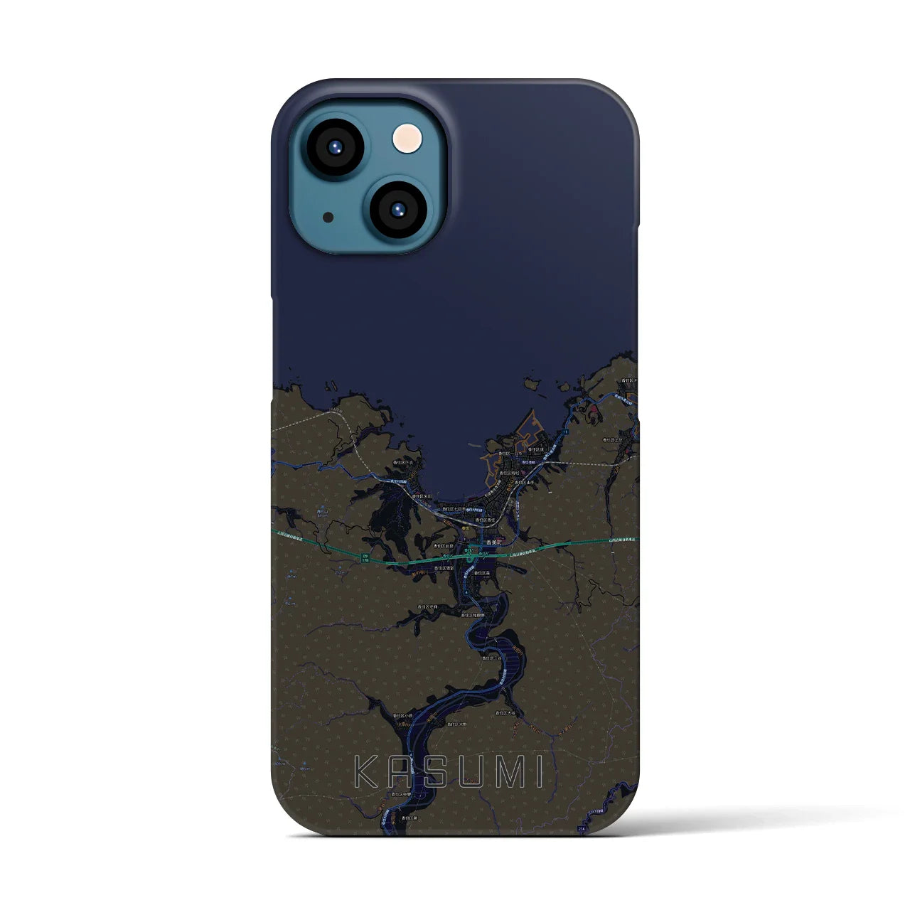 【香住(兵庫県)】地図柄iPhoneケース(バックカバータイプ)