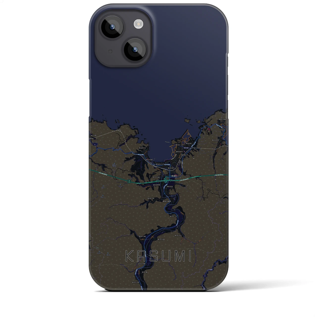 【香住(兵庫県)】地図柄iPhoneケース(バックカバータイプ)