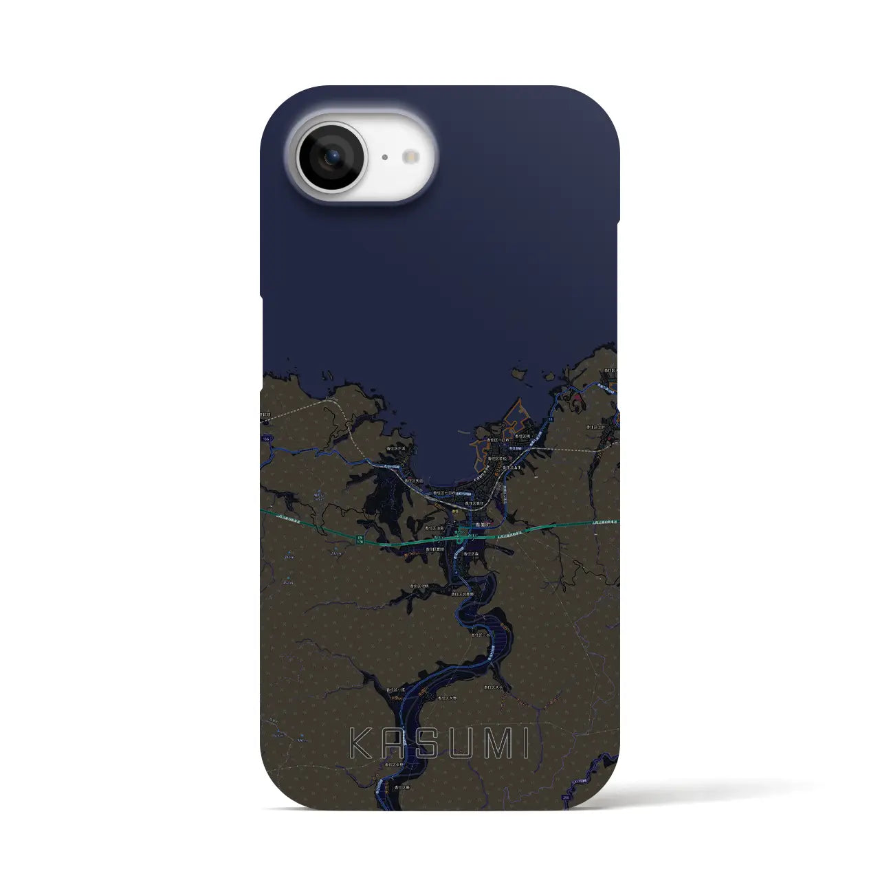 【香住(兵庫県)】地図柄iPhoneケース(バックカバータイプ)