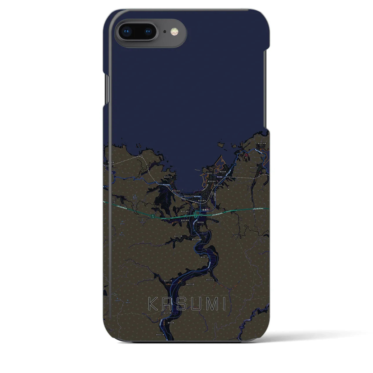 【香住(兵庫県)】地図柄iPhoneケース(バックカバータイプ)