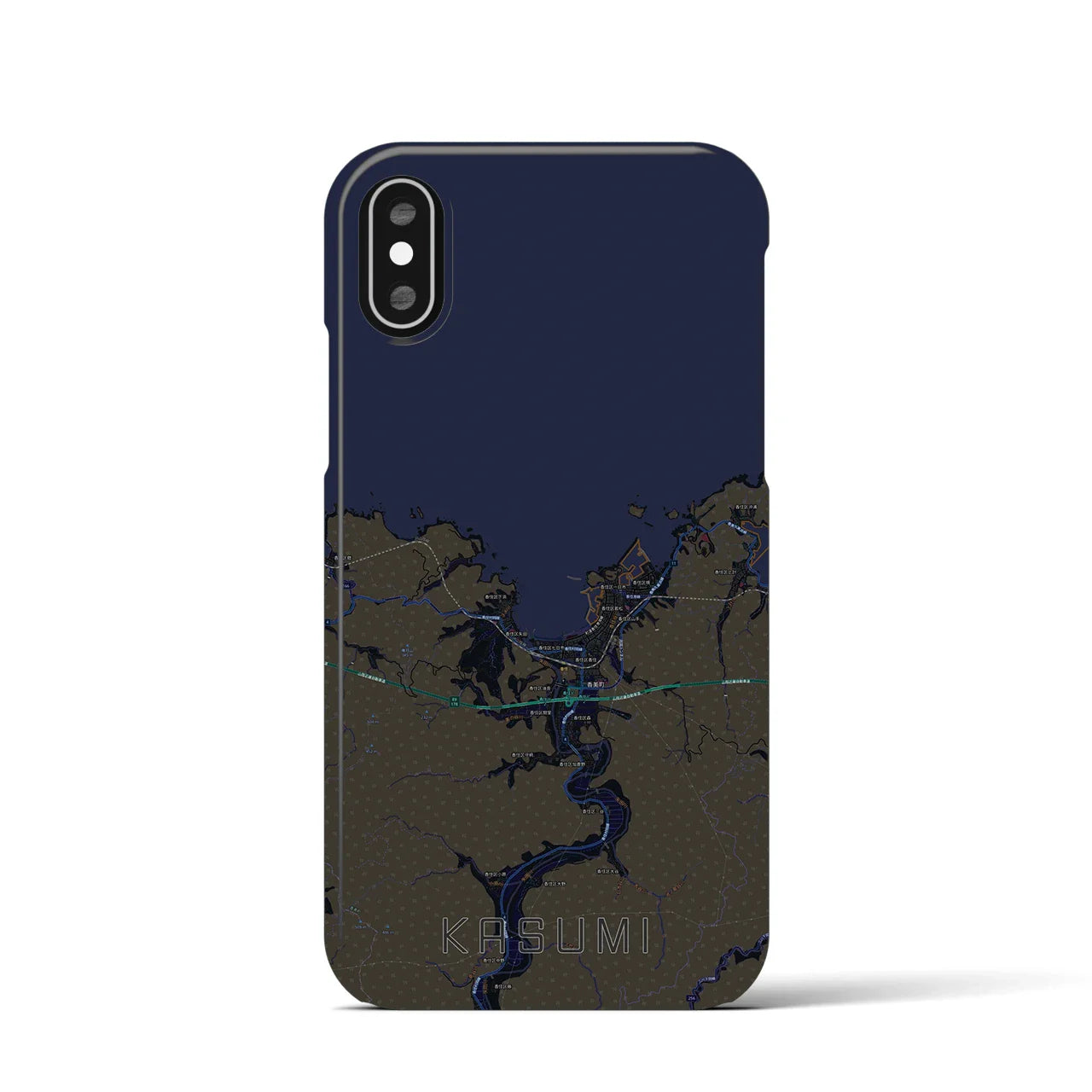 【香住(兵庫県)】地図柄iPhoneケース(バックカバータイプ)