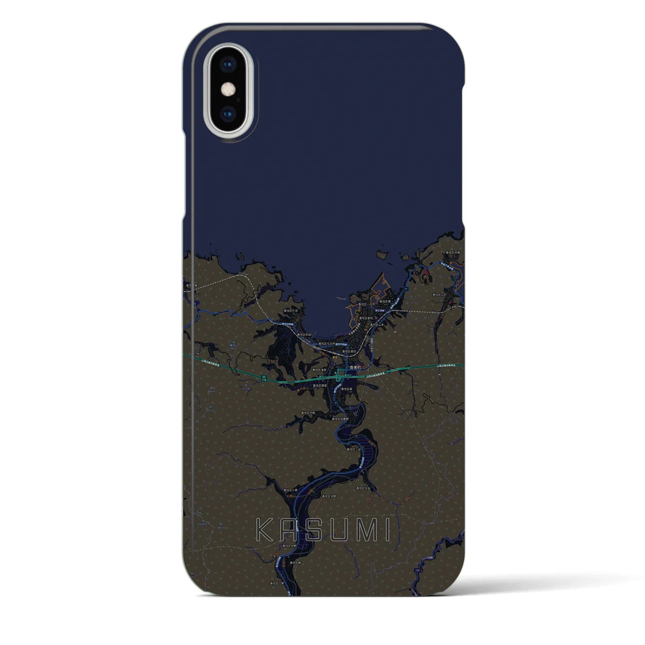 【香住(兵庫県)】地図柄iPhoneケース(バックカバータイプ)