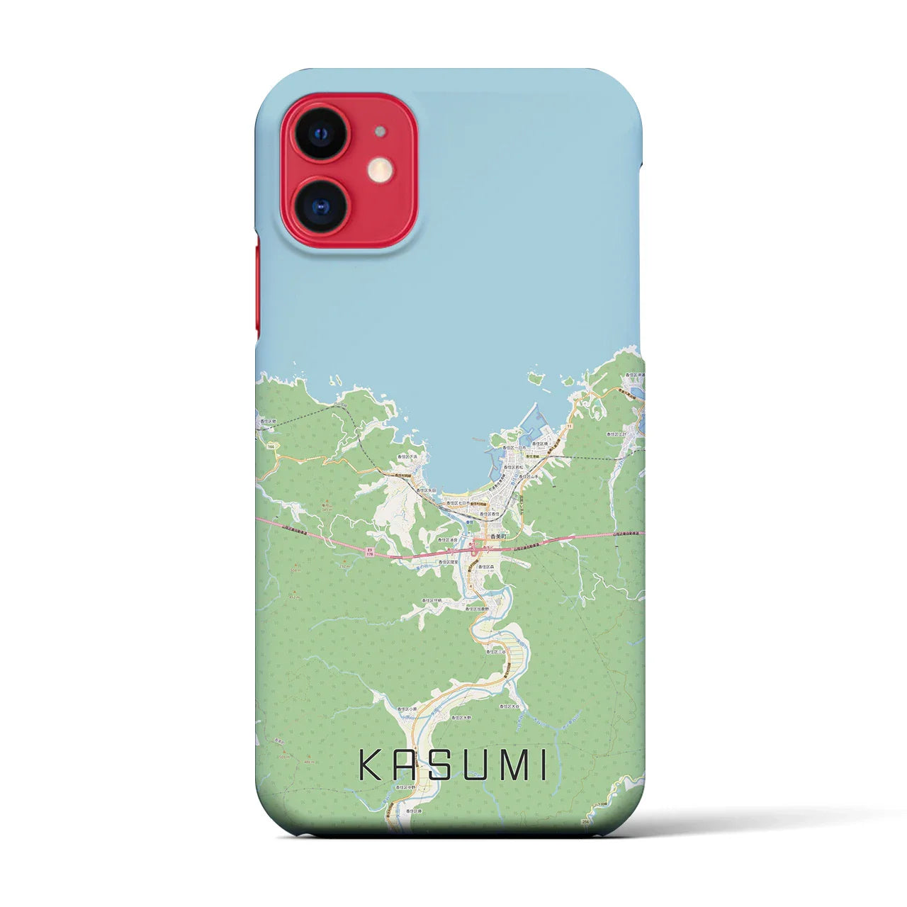 【香住(兵庫県)】地図柄iPhoneケース(バックカバータイプ)