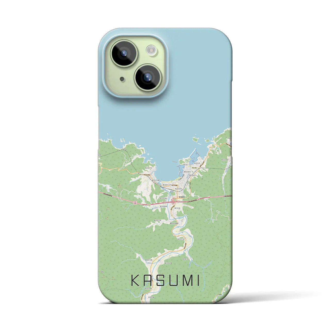 【香住(兵庫県)】地図柄iPhoneケース(バックカバータイプ)