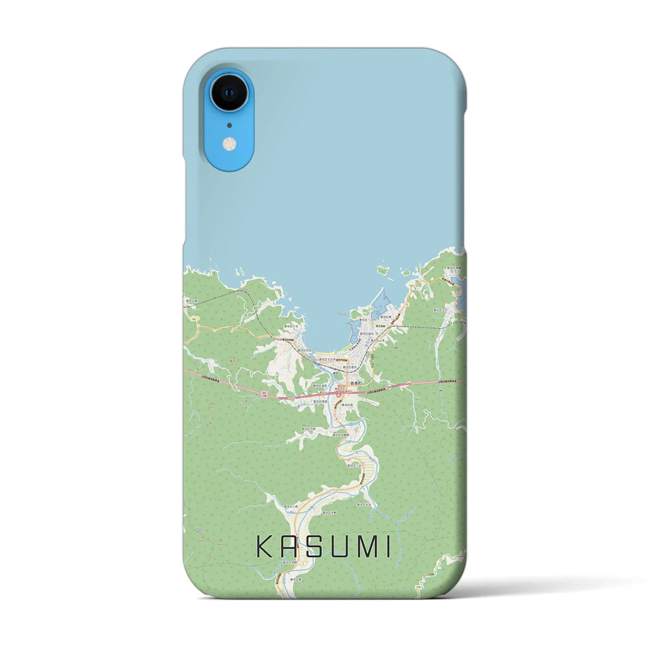 【香住(兵庫県)】地図柄iPhoneケース(バックカバータイプ)