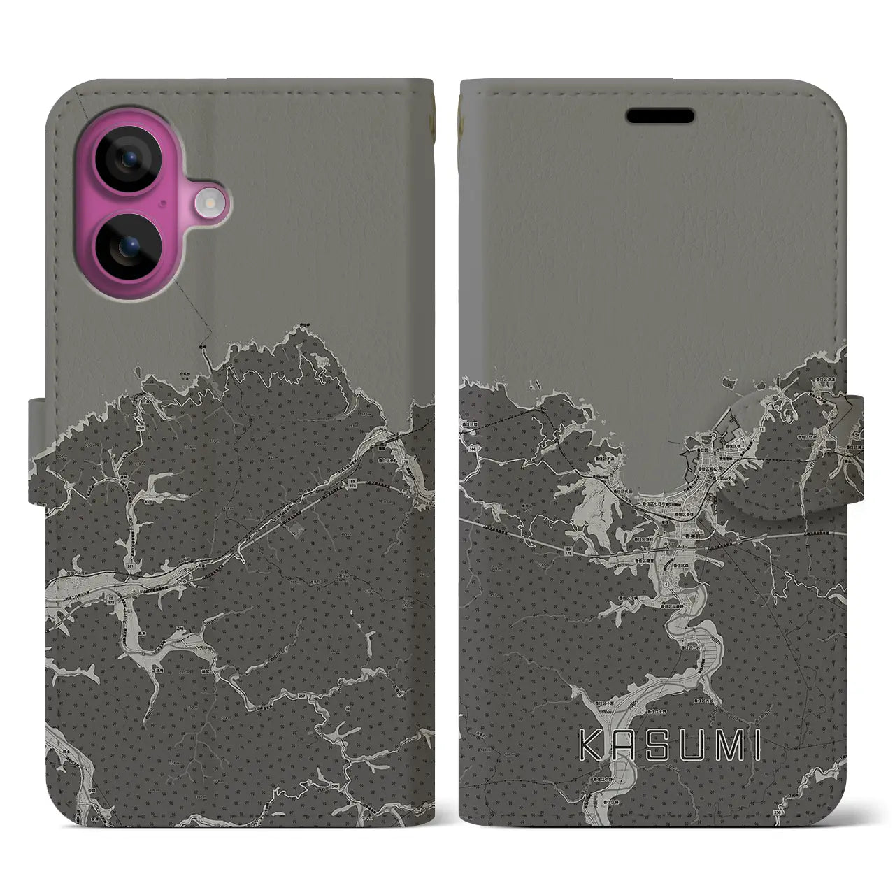 【香住(兵庫県)】地図柄iPhoneケース(手帳タイプ)