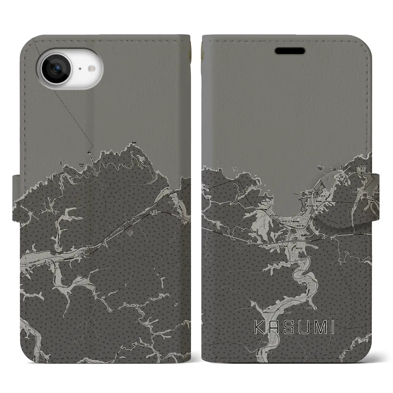 【香住(兵庫県)】地図柄iPhoneケース(手帳タイプ)