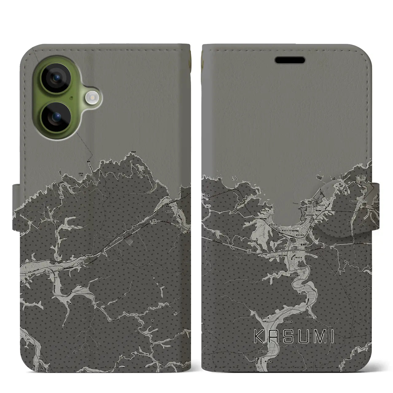 【香住(兵庫県)】地図柄iPhoneケース(手帳タイプ)