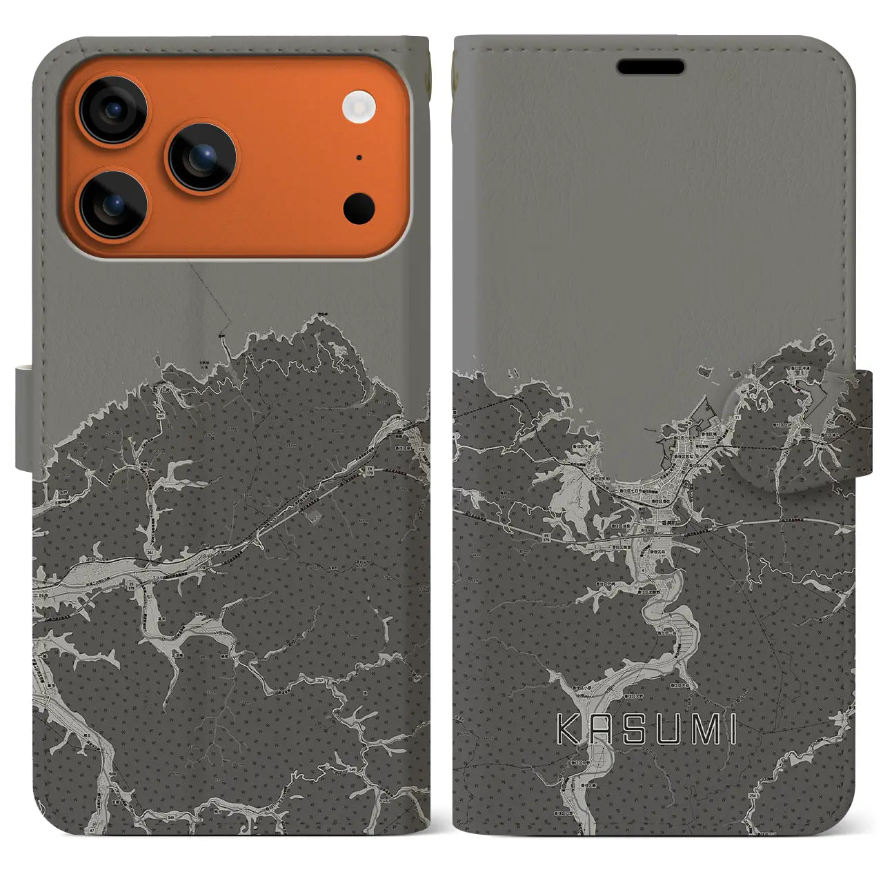 【香住(兵庫県)】地図柄iPhoneケース(手帳タイプ)