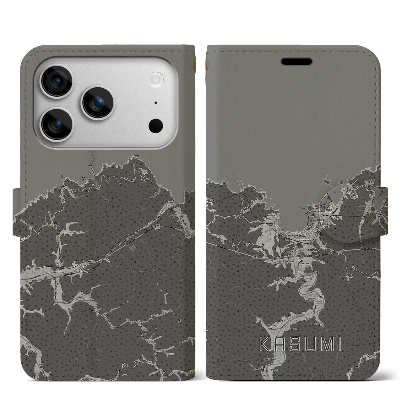 【香住(兵庫県)】地図柄iPhoneケース(手帳タイプ)