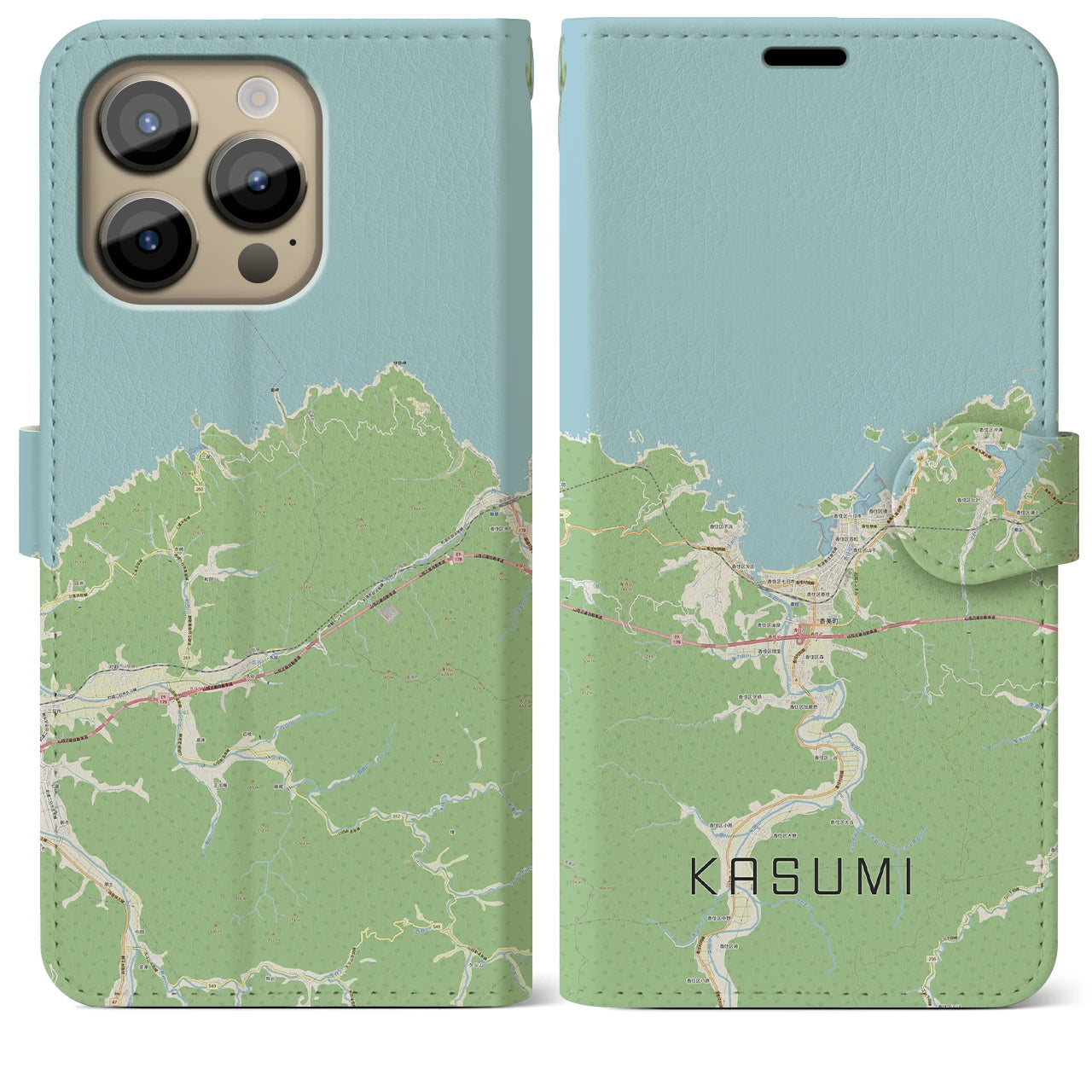 【香住(兵庫県)】地図柄iPhoneケース(手帳タイプ)