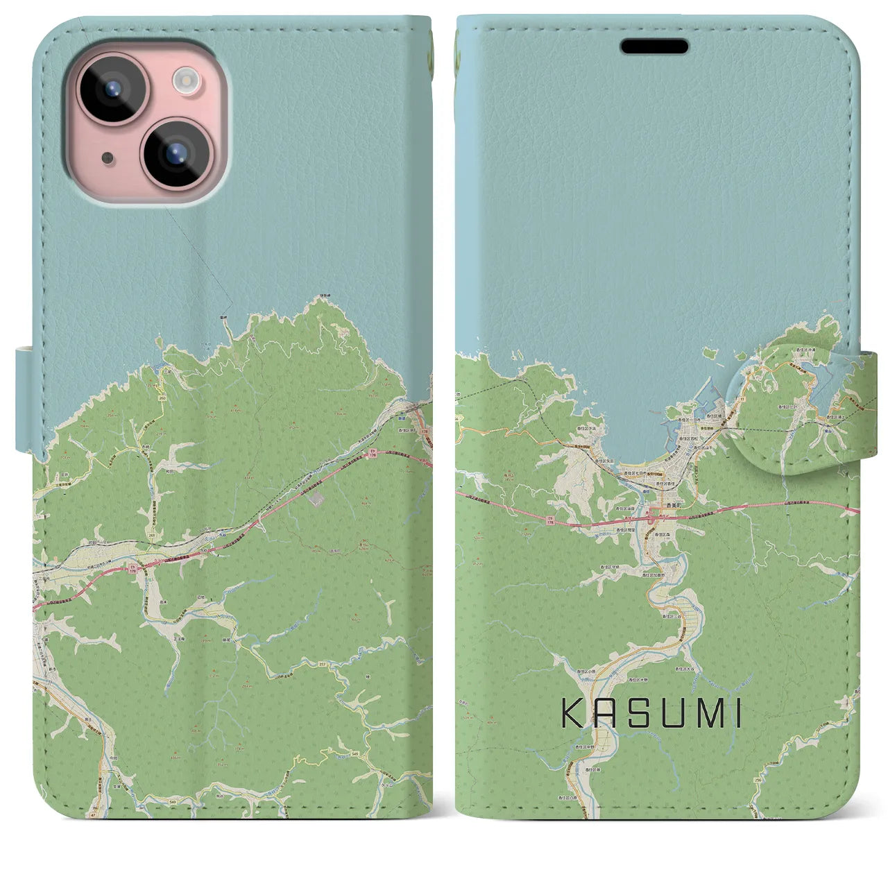 【香住(兵庫県)】地図柄iPhoneケース(手帳タイプ)