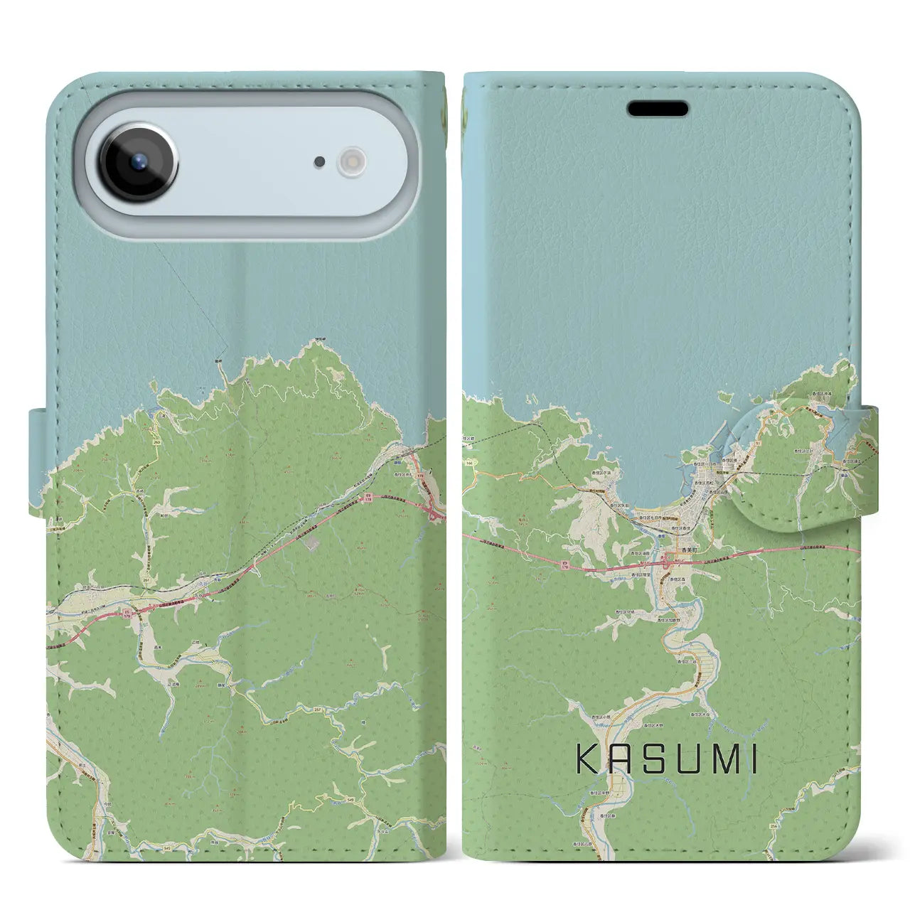 【香住(兵庫県)】地図柄iPhoneケース(手帳タイプ)