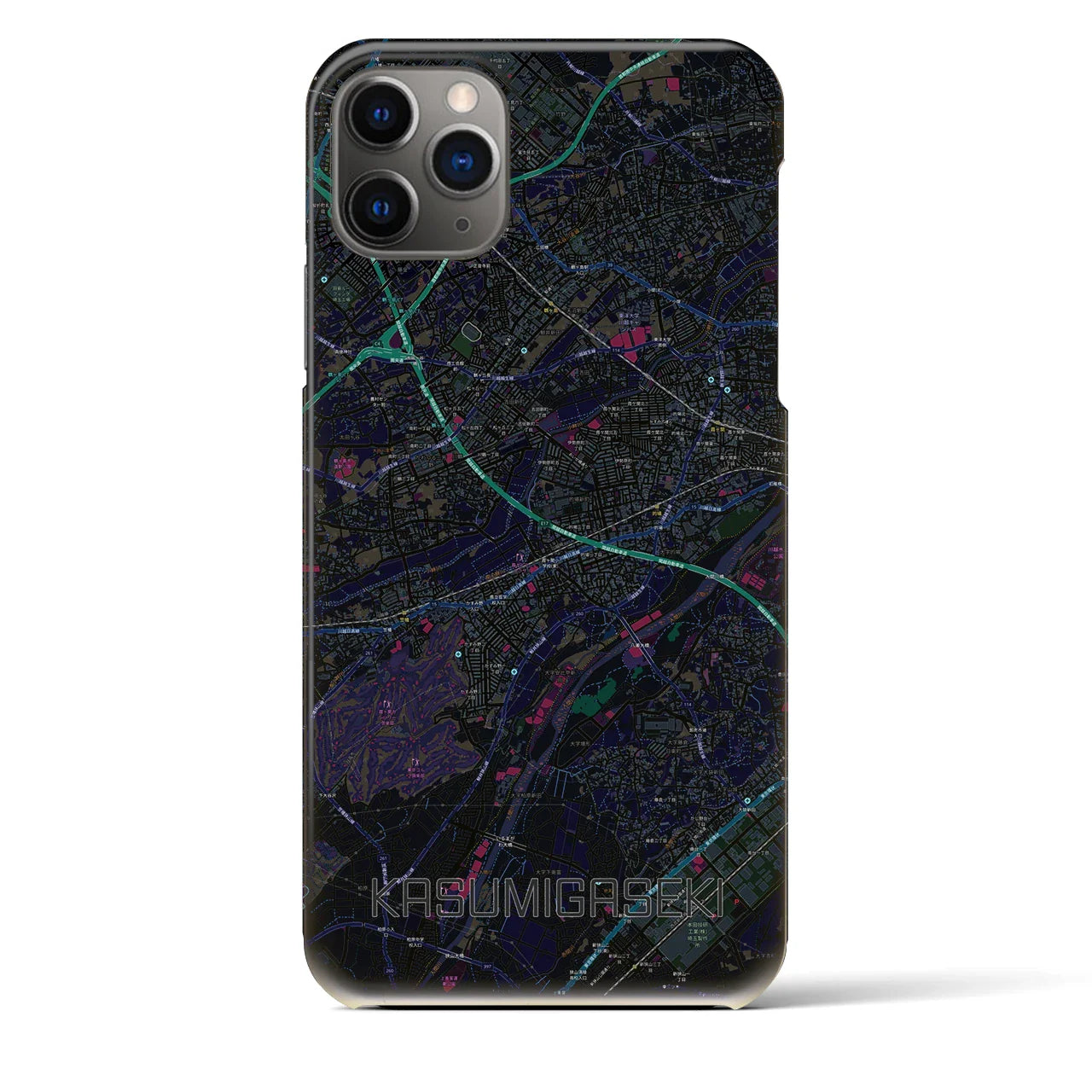 【霞ヶ関(埼玉県)】地図柄iPhoneケース(バックカバータイプ)