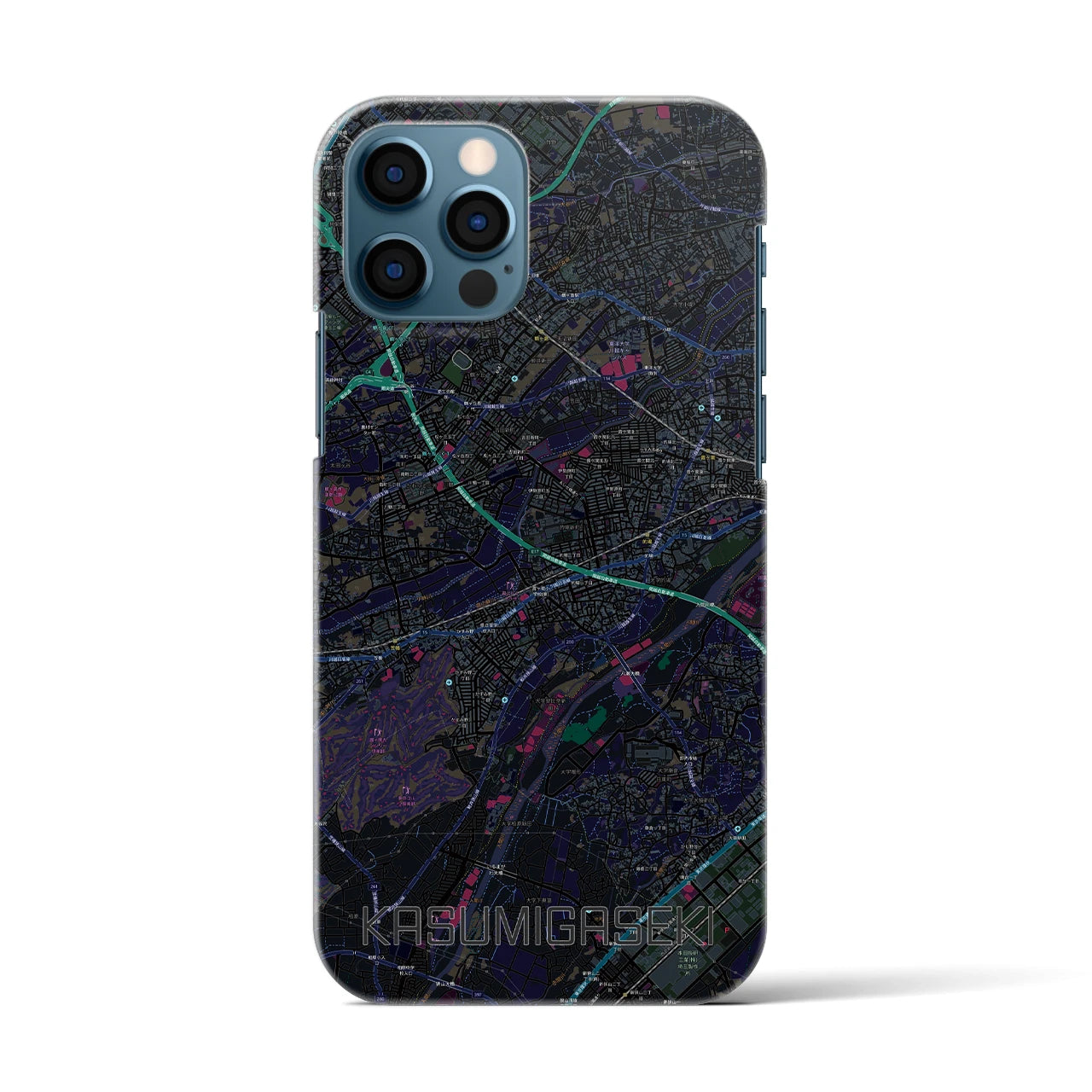 【霞ヶ関(埼玉県)】地図柄iPhoneケース(バックカバータイプ)