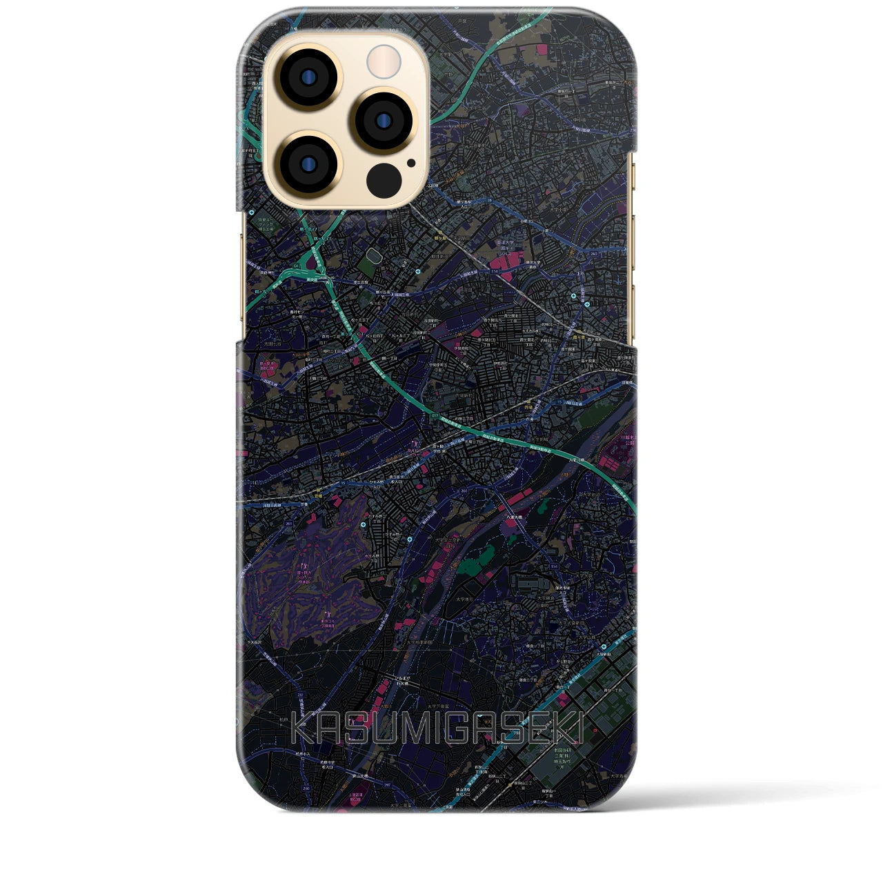 【霞ヶ関(埼玉県)】地図柄iPhoneケース(バックカバータイプ)