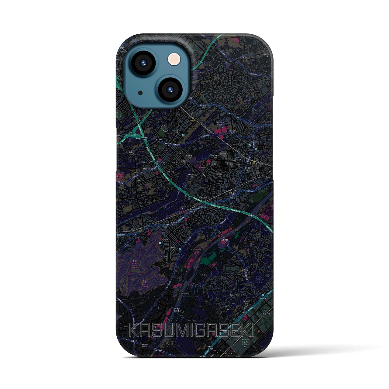 【霞ヶ関(埼玉県)】地図柄iPhoneケース(バックカバータイプ)