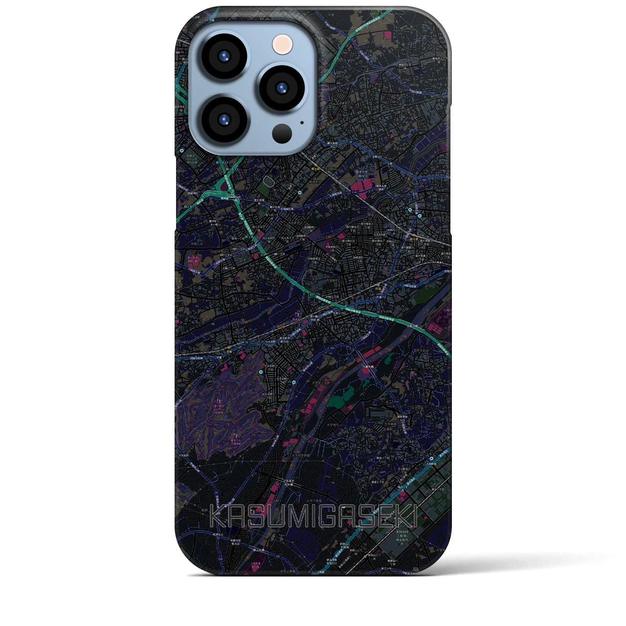 【霞ヶ関(埼玉県)】地図柄iPhoneケース(バックカバータイプ)