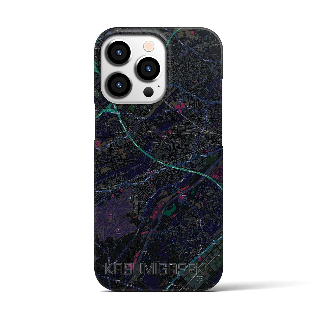 【霞ヶ関(埼玉県)】地図柄iPhoneケース(バックカバータイプ)