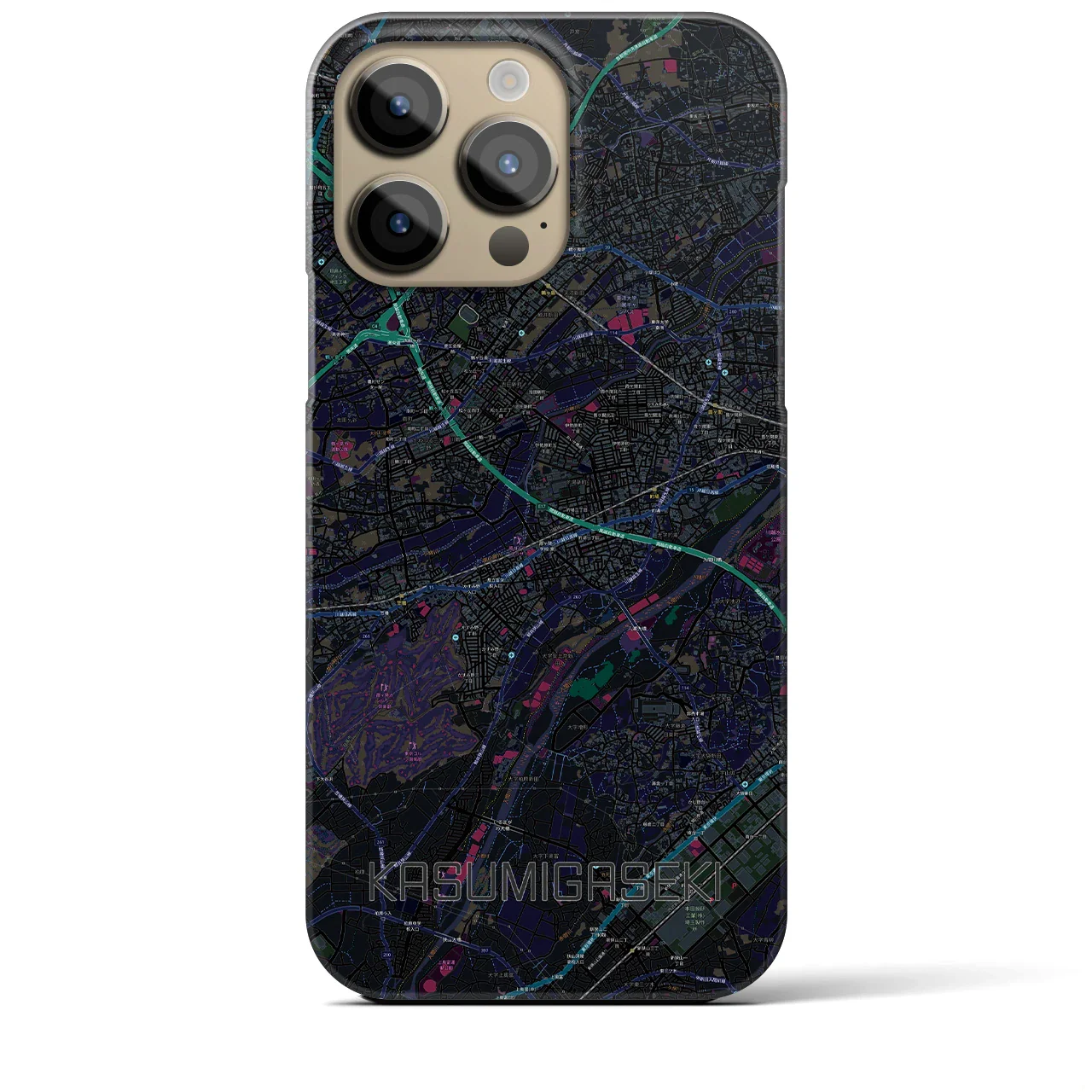 【霞ヶ関(埼玉県)】地図柄iPhoneケース(バックカバータイプ)