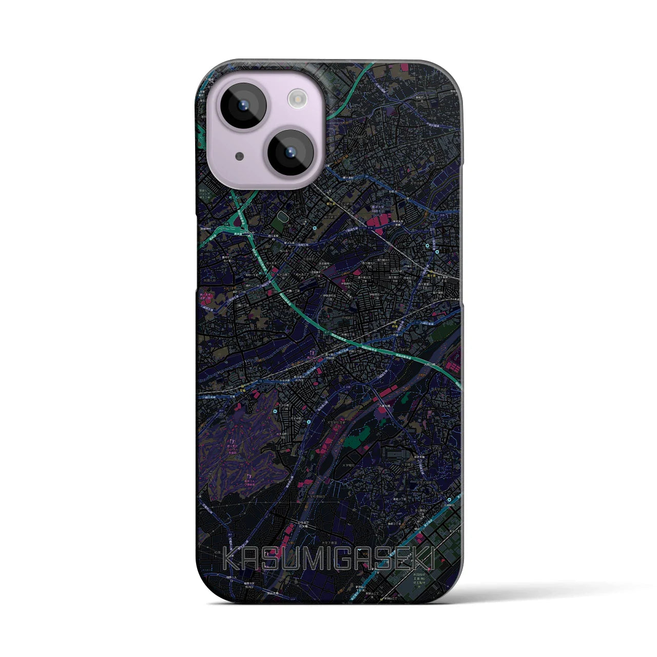 【霞ヶ関(埼玉県)】地図柄iPhoneケース(バックカバータイプ)