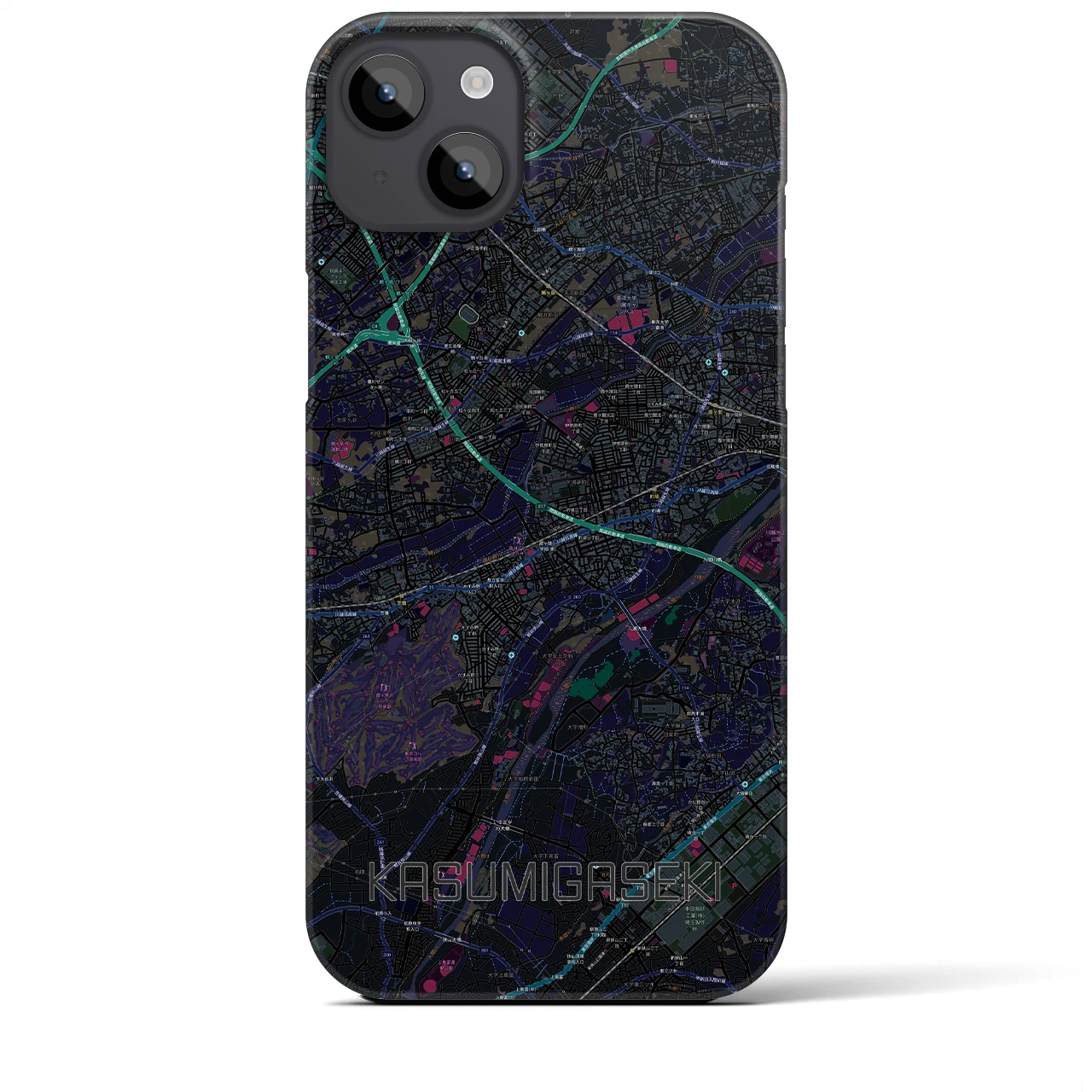 【霞ヶ関(埼玉県)】地図柄iPhoneケース(バックカバータイプ)