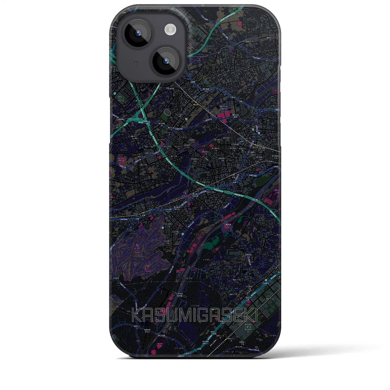 【霞ヶ関(埼玉県)】地図柄iPhoneケース(バックカバータイプ)