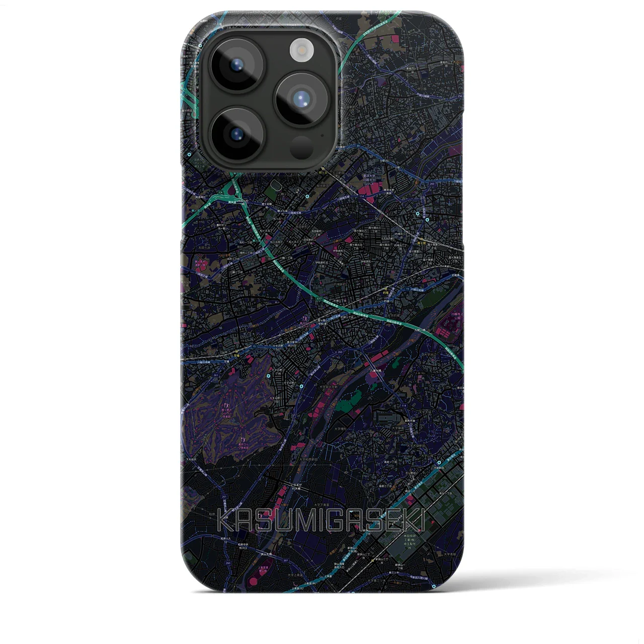 【霞ヶ関(埼玉県)】地図柄iPhoneケース(バックカバータイプ)