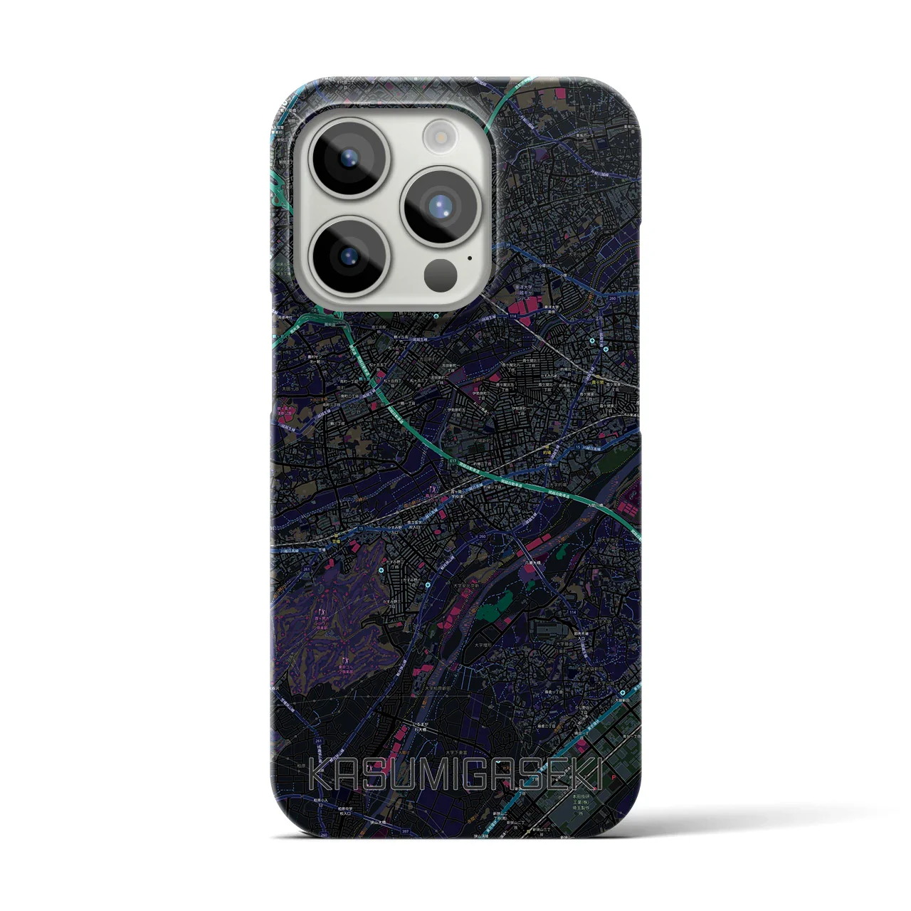 【霞ヶ関(埼玉県)】地図柄iPhoneケース(バックカバータイプ)