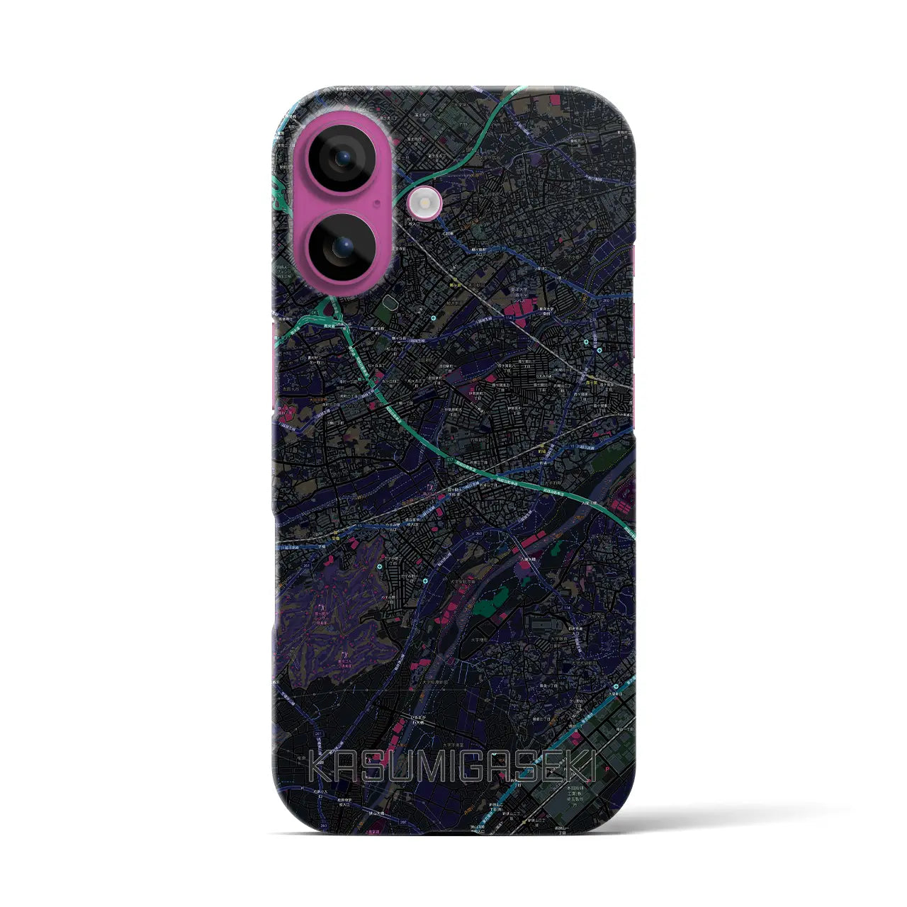 【霞ヶ関(埼玉県)】地図柄iPhoneケース(バックカバータイプ)