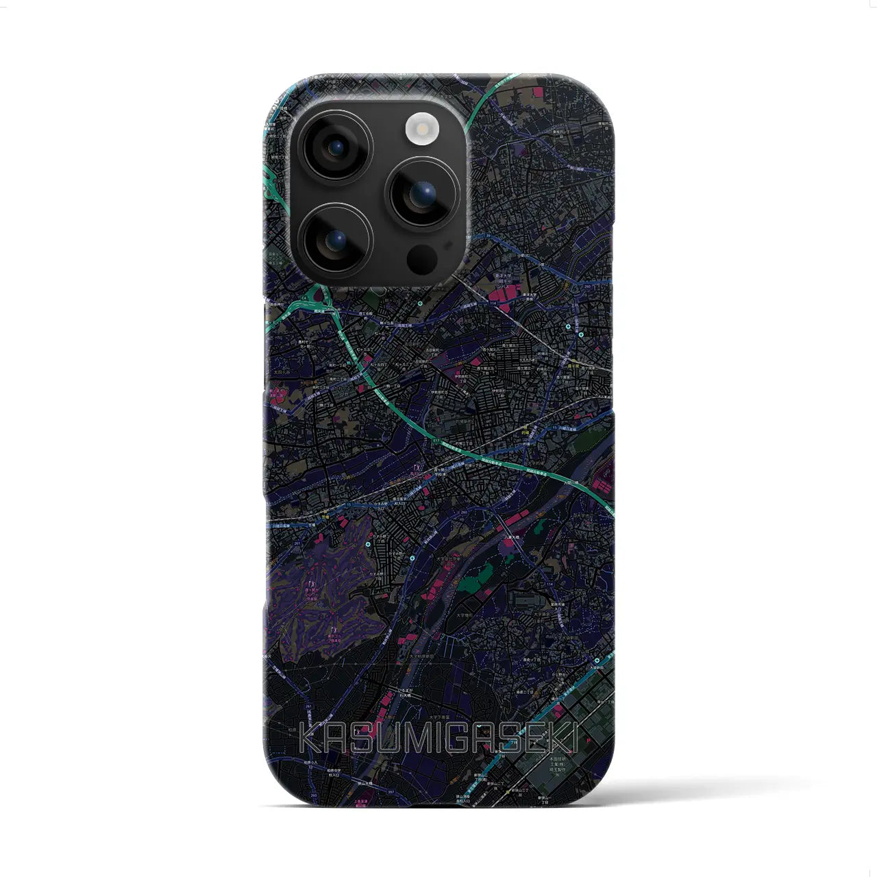 【霞ヶ関(埼玉県)】地図柄iPhoneケース(バックカバータイプ)