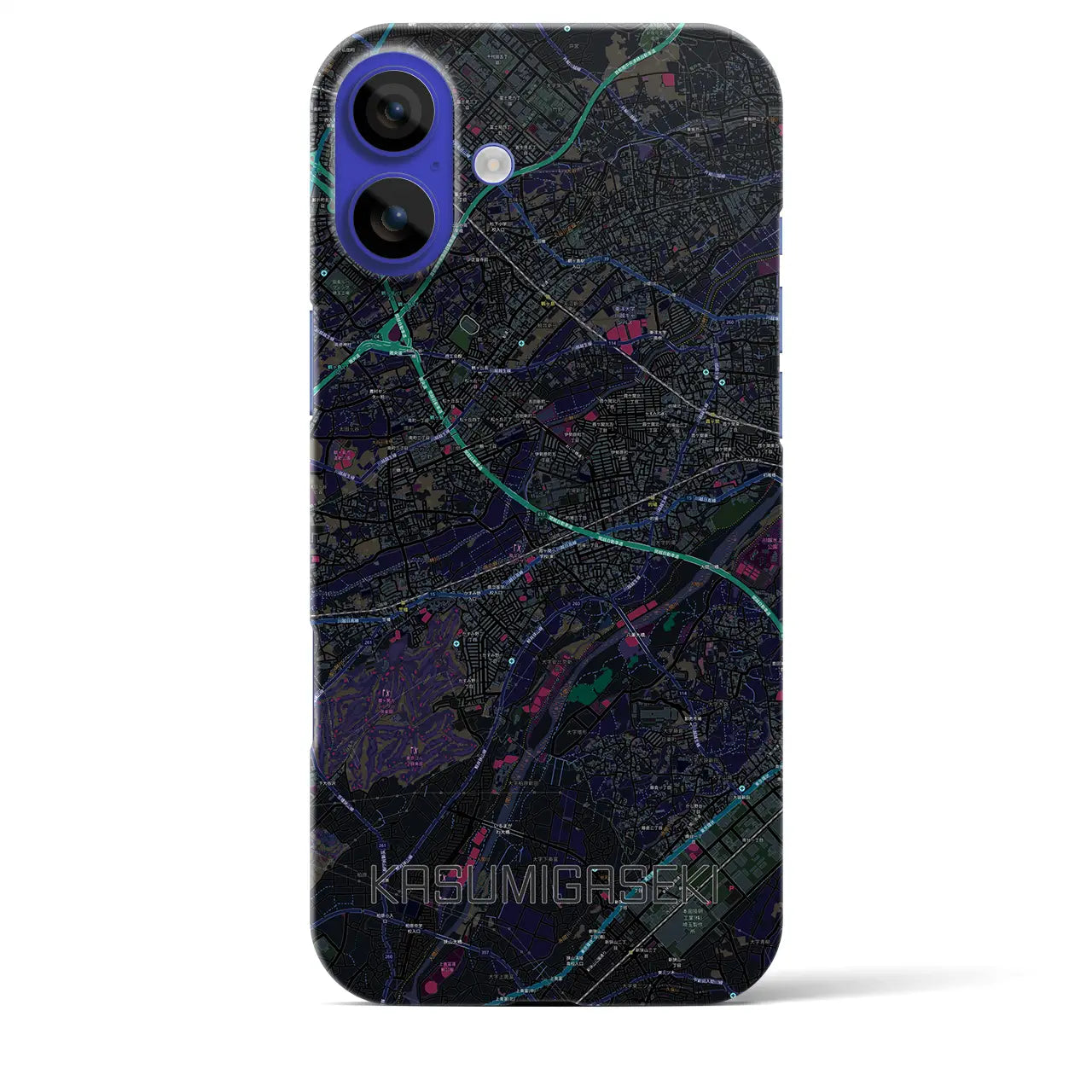 【霞ヶ関(埼玉県)】地図柄iPhoneケース(バックカバータイプ)