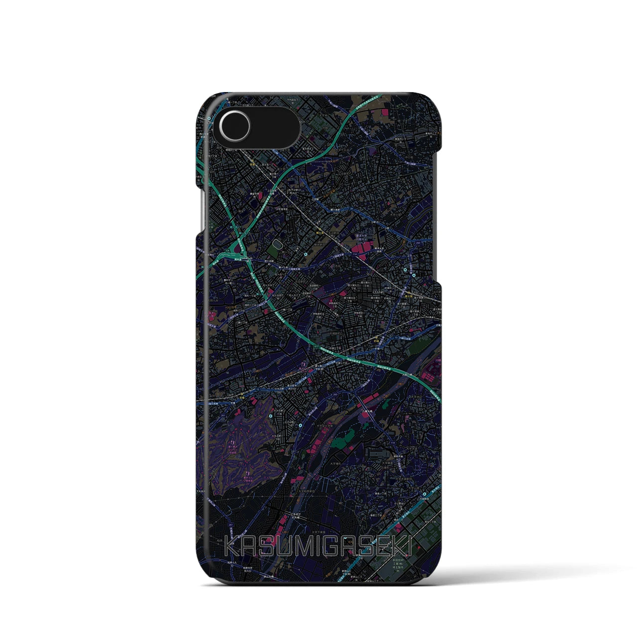 【霞ヶ関(埼玉県)】地図柄iPhoneケース(バックカバータイプ)