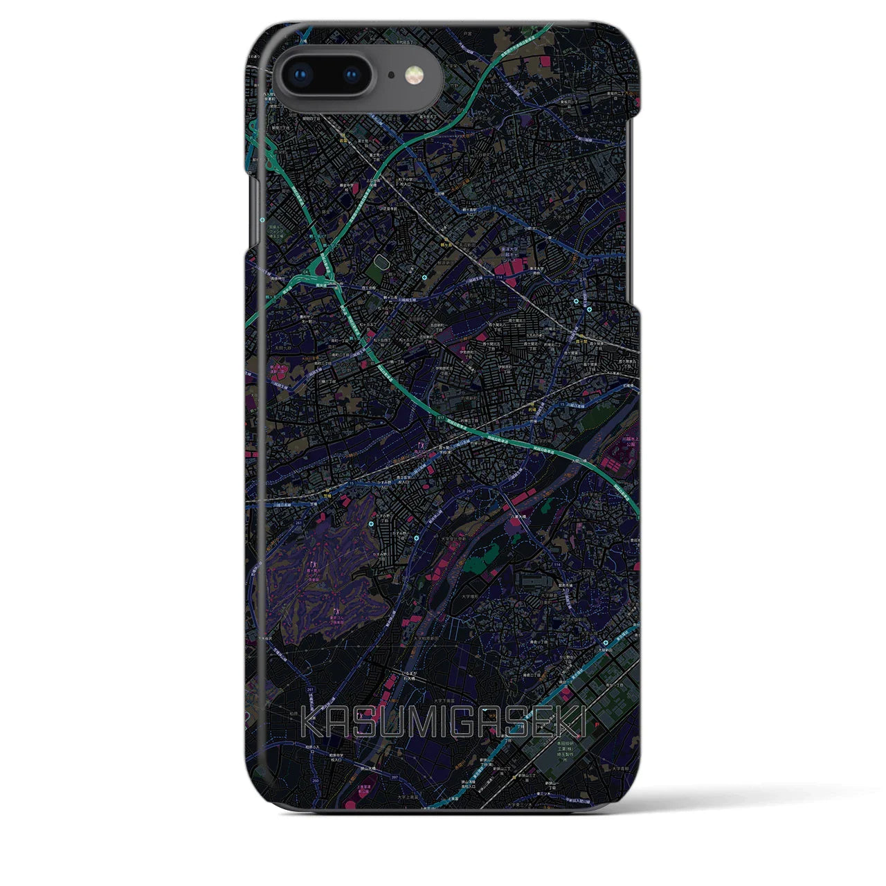 【霞ヶ関(埼玉県)】地図柄iPhoneケース(バックカバータイプ)