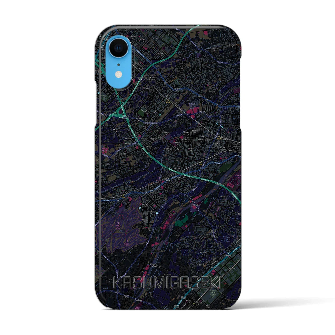 【霞ヶ関(埼玉県)】地図柄iPhoneケース(バックカバータイプ)