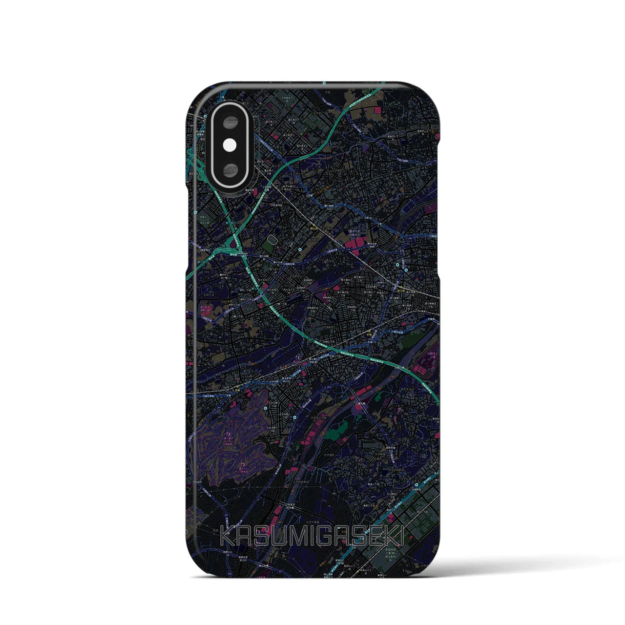 【霞ヶ関(埼玉県)】地図柄iPhoneケース(バックカバータイプ)