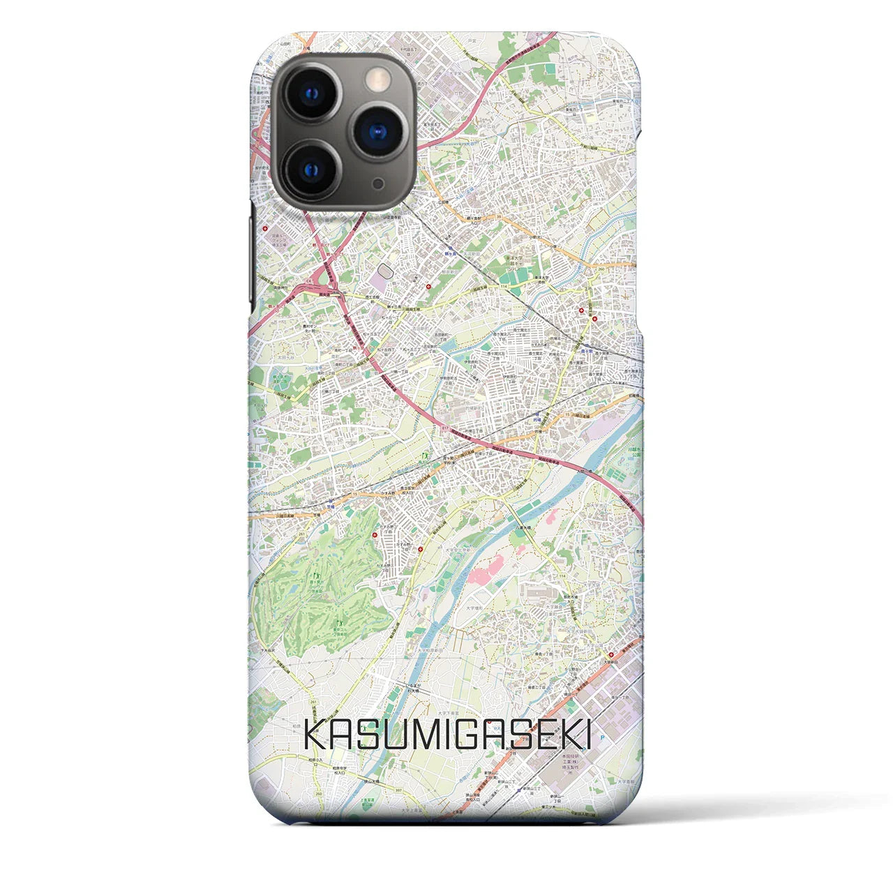 【霞ヶ関(埼玉県)】地図柄iPhoneケース(バックカバータイプ)