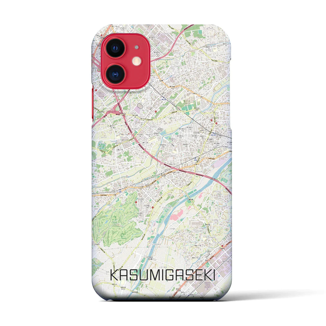 【霞ヶ関(埼玉県)】地図柄iPhoneケース(バックカバータイプ)