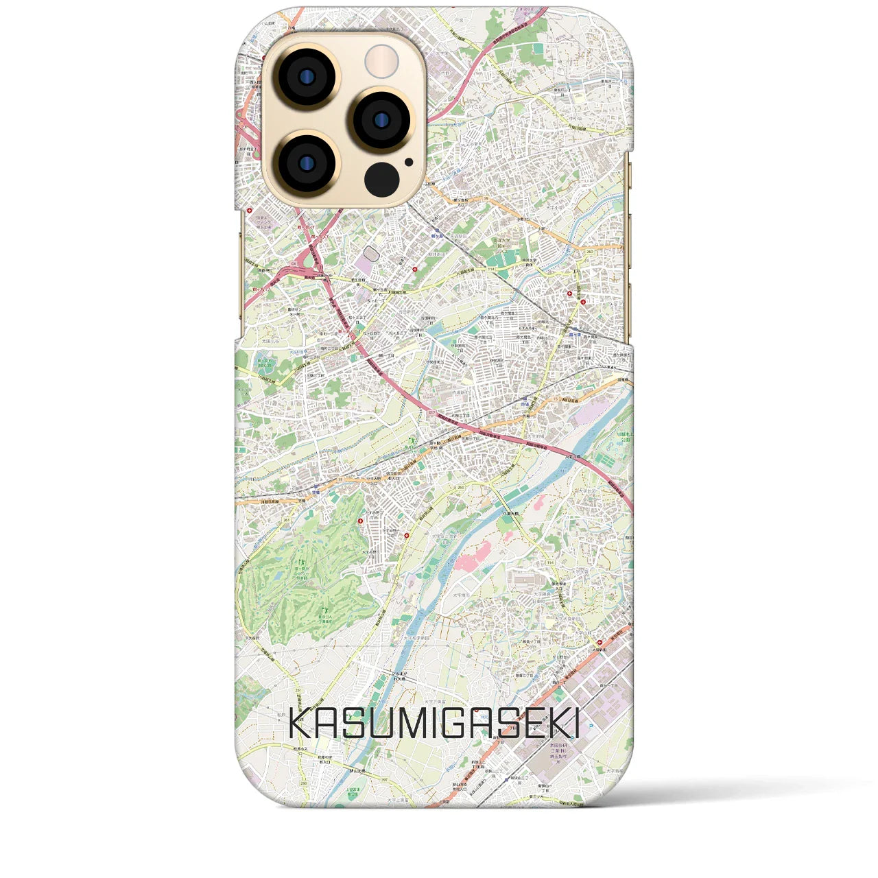 【霞ヶ関(埼玉県)】地図柄iPhoneケース(バックカバータイプ)