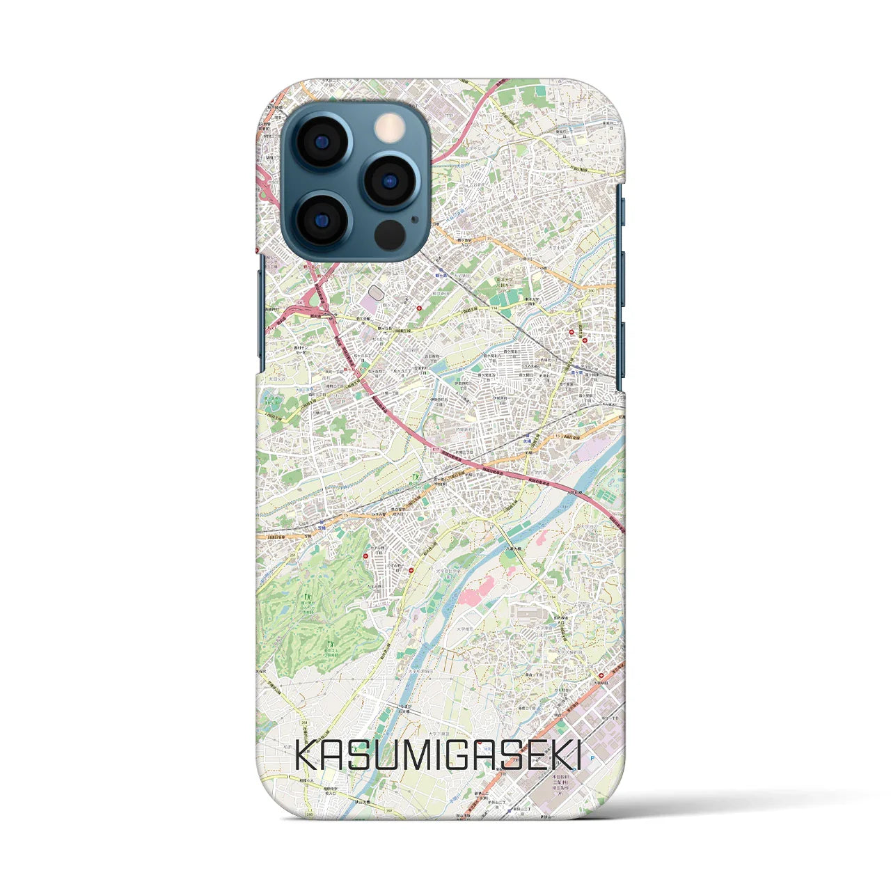 【霞ヶ関(埼玉県)】地図柄iPhoneケース(バックカバータイプ)