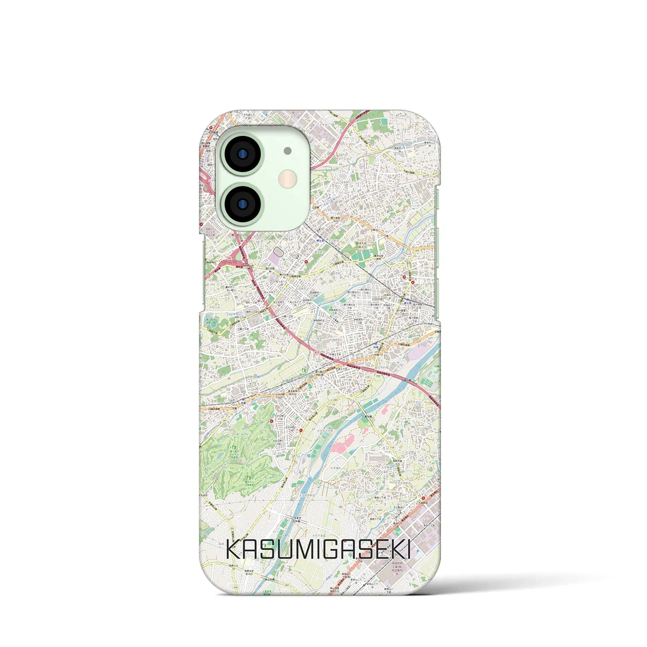 【霞ヶ関(埼玉県)】地図柄iPhoneケース(バックカバータイプ)