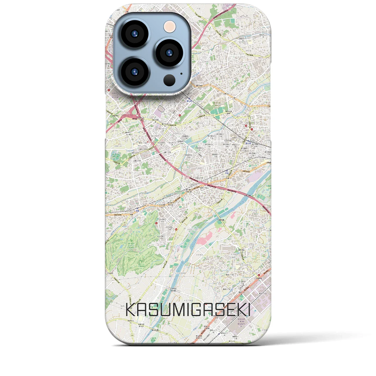 【霞ヶ関(埼玉県)】地図柄iPhoneケース(バックカバータイプ)