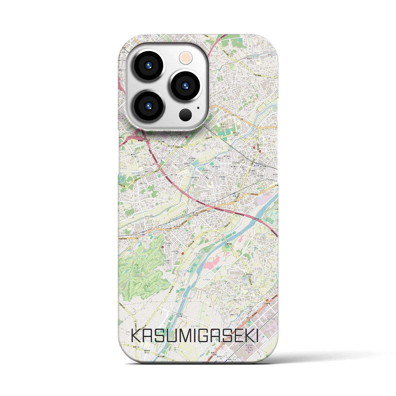 【霞ヶ関(埼玉県)】地図柄iPhoneケース(バックカバータイプ)