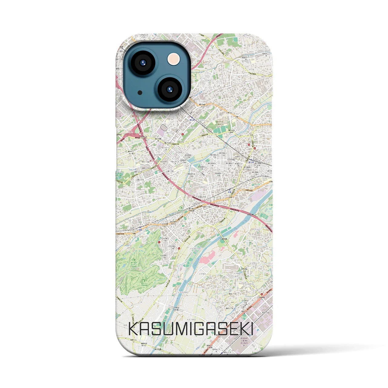 【霞ヶ関(埼玉県)】地図柄iPhoneケース(バックカバータイプ)