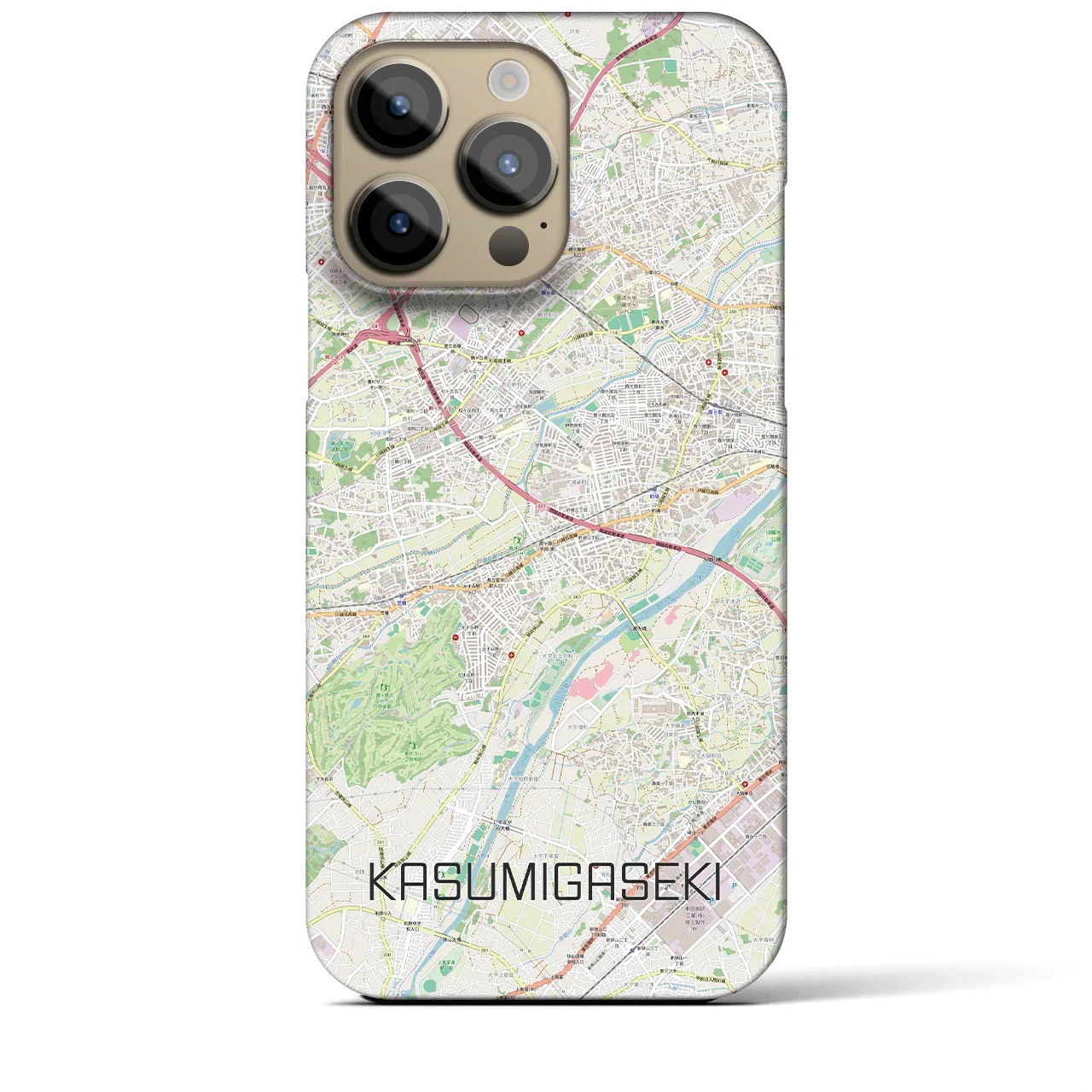 【霞ヶ関(埼玉県)】地図柄iPhoneケース(バックカバータイプ)